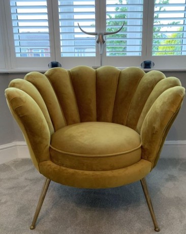 stylish-yellow-velvet-accent-chair-for-sale-big-0