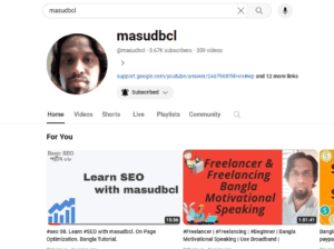 Learn SEO with masudbcl at Youtube. Free of cost.