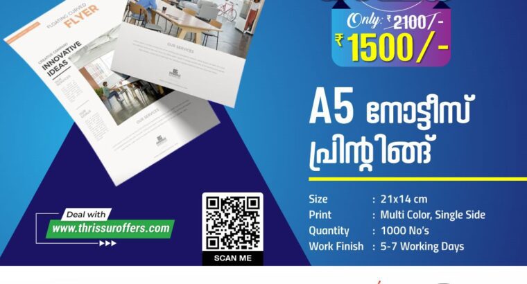 Get Premium A5 Notice Printing in Thrissur